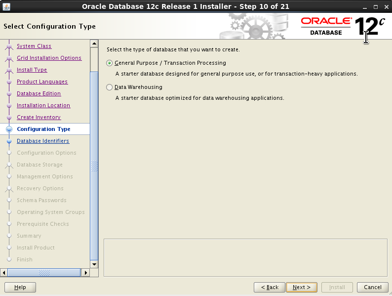 Select Configuration Type