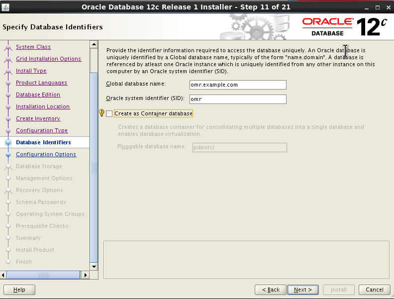 Specify Database Identifiers