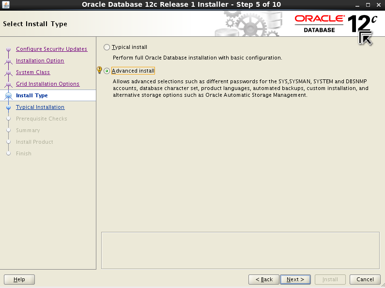 Select Install Type