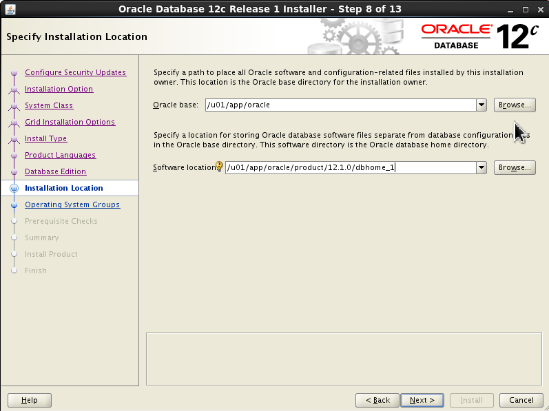 Specify Installation Location